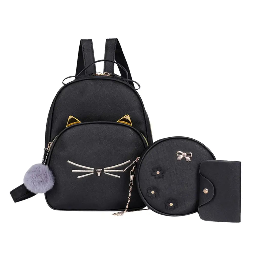 Cat Square Satchel Travel Backpack for Girls
