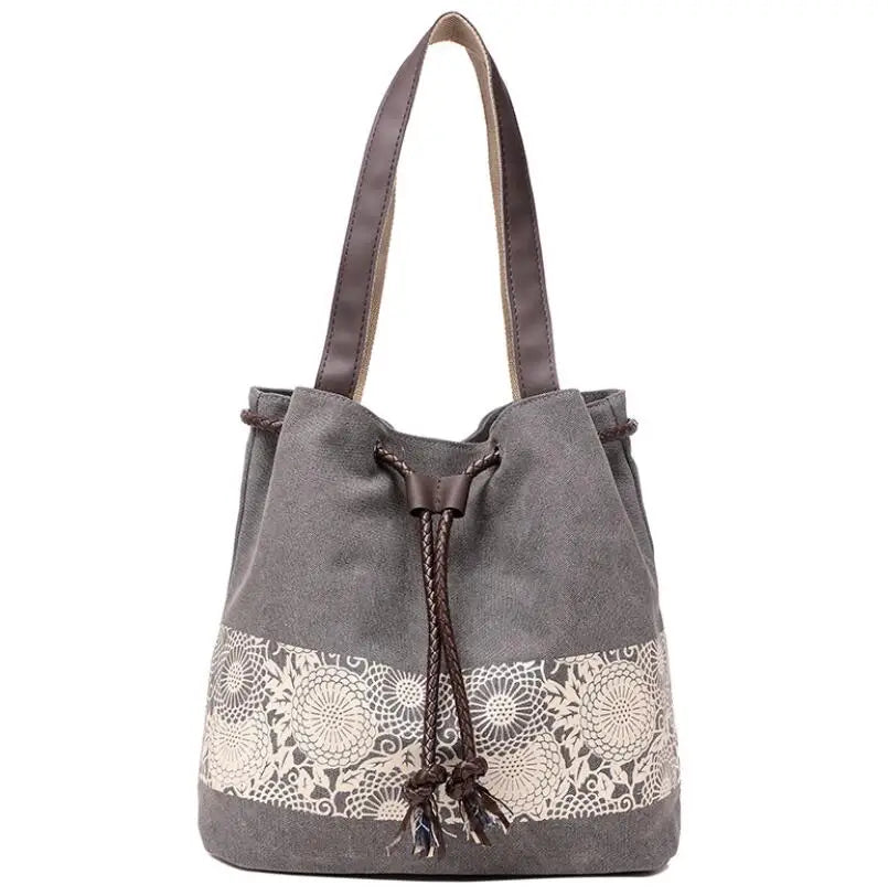 National Style Canvas Shoulder Bag for Women