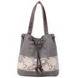 National Style Canvas Shoulder Bag for Women