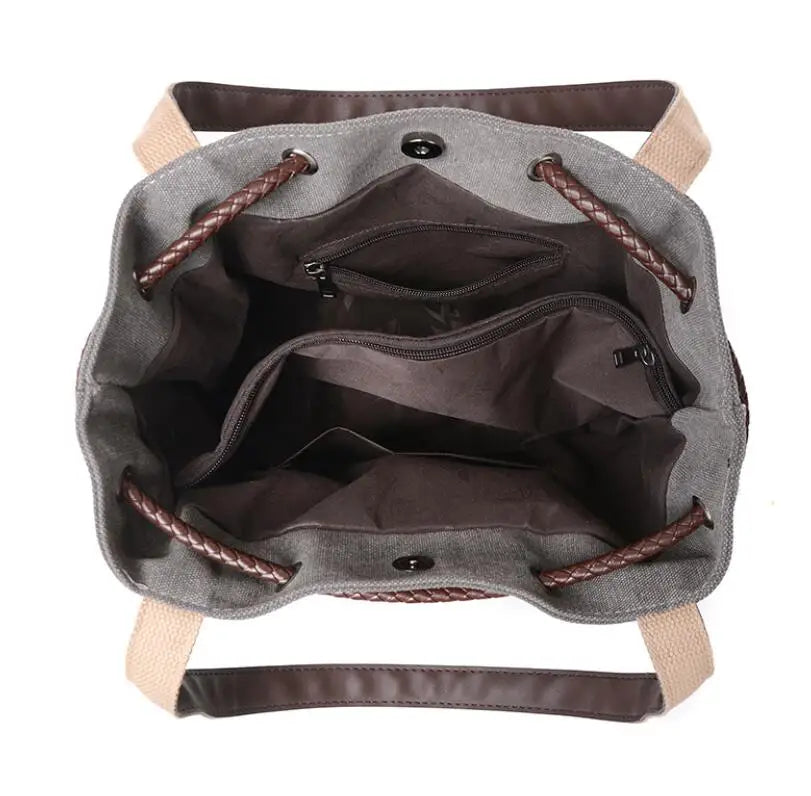 National Style Canvas Shoulder Bag for Women