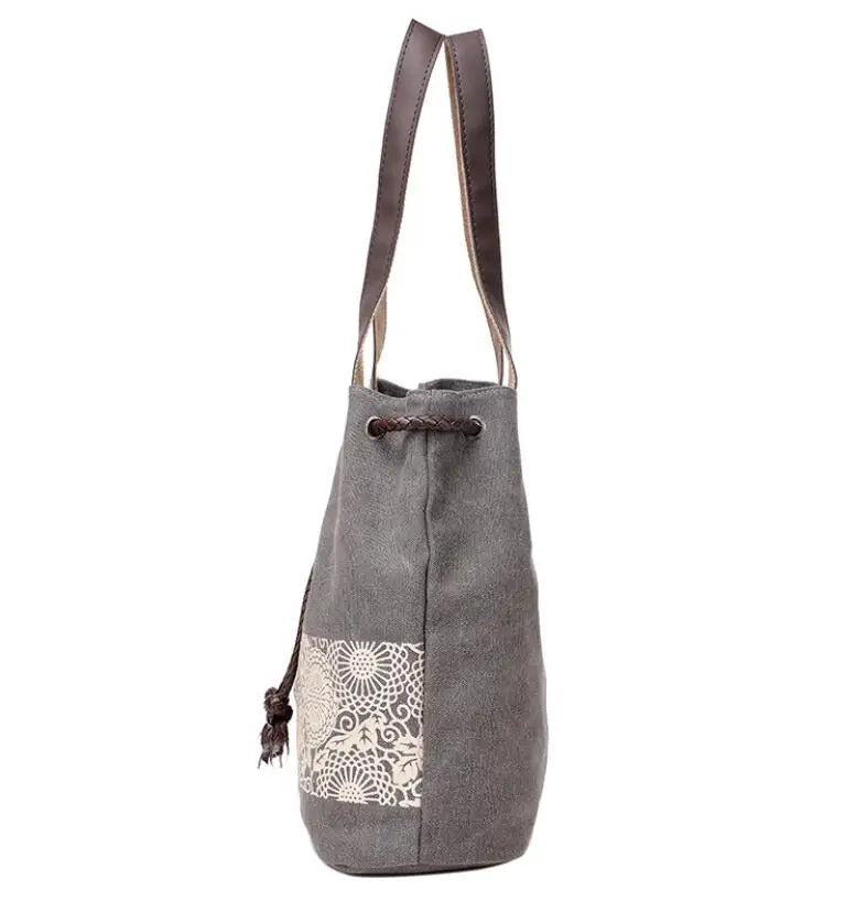 National Style Canvas Shoulder Bag for Women