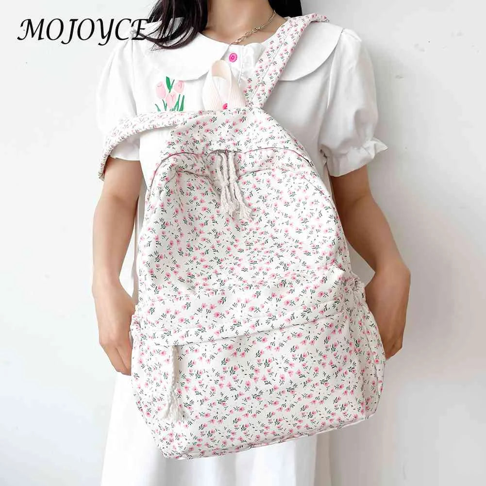 Women School Bag Flower Fresh Style Denim Nylon Small Fresh Handbags