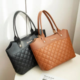 Women Shopping Handbag Solid Square Bags PU Leather Shoulder Bag