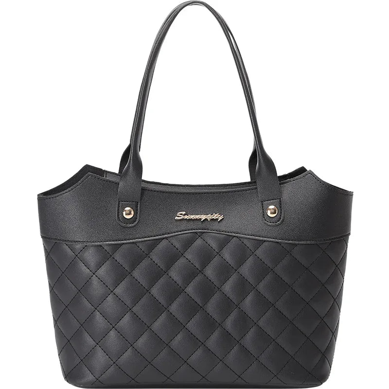 Women Shopping Handbag Solid Square Bags PU Leather Shoulder Bag