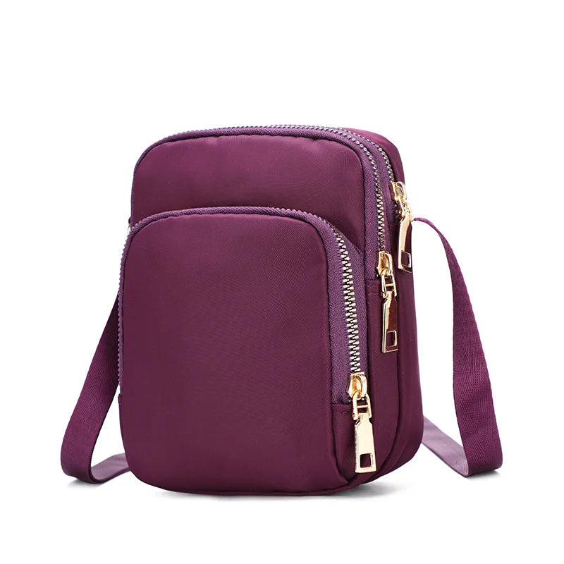 Casual Nylon Shoulder Bag Crossbody Phone Holder Travel Clutch Purse