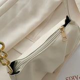 Casual Solid Zipper Shoulder Bag Underarm Purse Stylish Handbag for Shopping