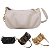 Casual Solid Zipper Shoulder Bag Underarm Purse Stylish Handbag for Shopping