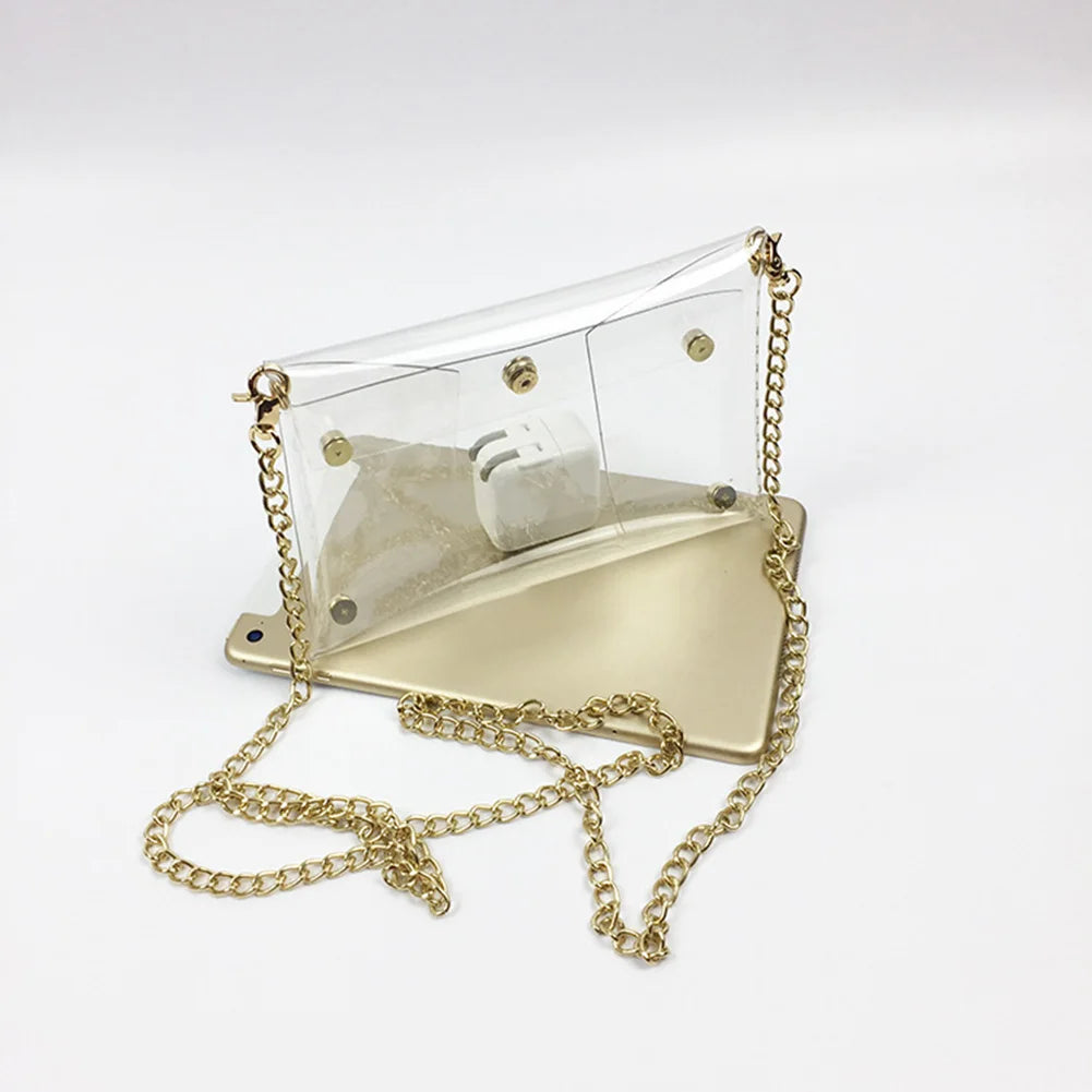 Clear Transparent Crossbody Bag Small Flap Phone Stadium Approved