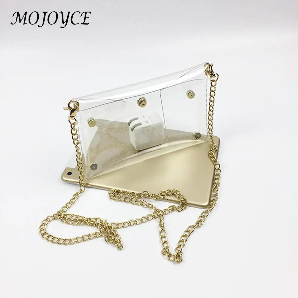Waterproof Transparent Shoulder Bag Lady Small Flap Travel Messenger