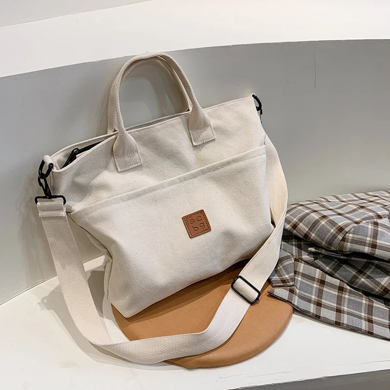 Canvas Shoulder Bag Crossbody Handbag Women Shopping Bag