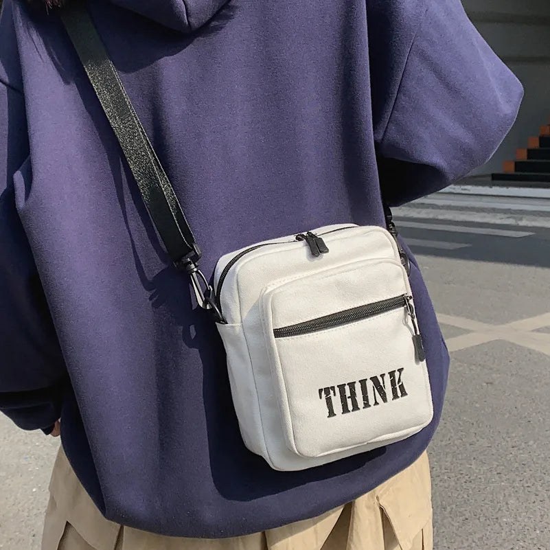 Canvas Shoulder Bag Large Capacity Letter Handbag