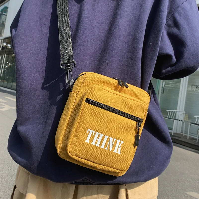 Canvas Shoulder Bag Large Capacity Letter Handbag