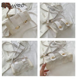 Women Shoulder Bag PVC Transparent Graffiti Handbag Small Messenger Square Bags