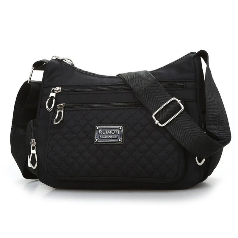 Waterproof Plaid Messenger Bag Large Capacity Lady Handbags