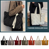 Women Shoulder Bag Nylon Solid Colors Checkered Pattern Large Capacity Handbag