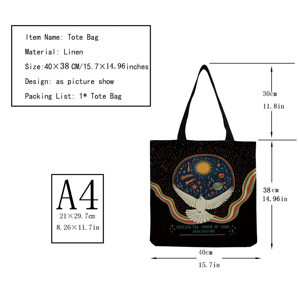 Geometric Tai Chi Print Shoulder Tote Bag