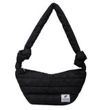 Women Retro Winter Stripe Quilted Crossbody Bag