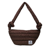 Women Retro Winter Stripe Quilted Crossbody Bag