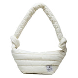 Women Retro Winter Stripe Quilted Crossbody Bag