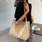 Women Shoulder Bags Large Capacity PU Leather Tote Bag Modern OL Minimalist