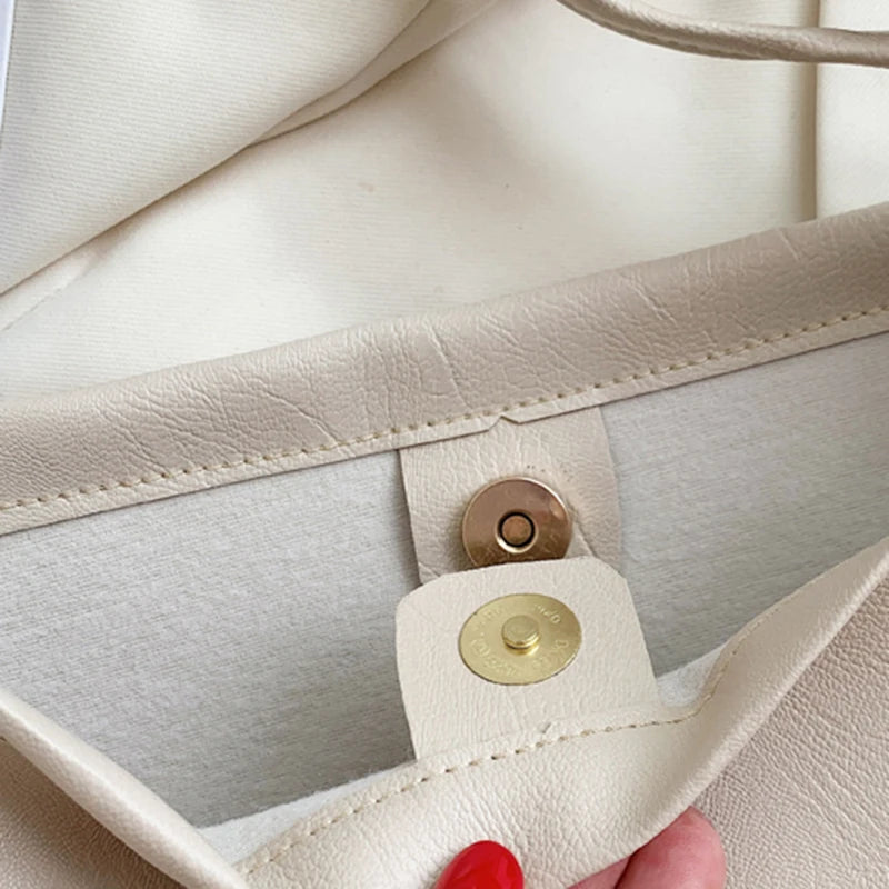 Women Shoulder Bags Large Capacity PU Leather Tote Bag Modern OL Minimalist