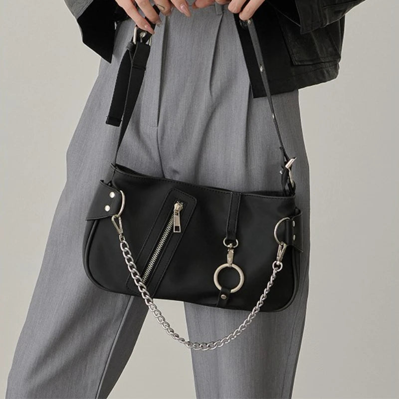 Chains Style Nylon Handbag Streetwear All-match Shoulder Bag