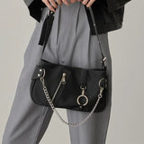 Chains Style Nylon Handbag Streetwear All-match Shoulder Bag