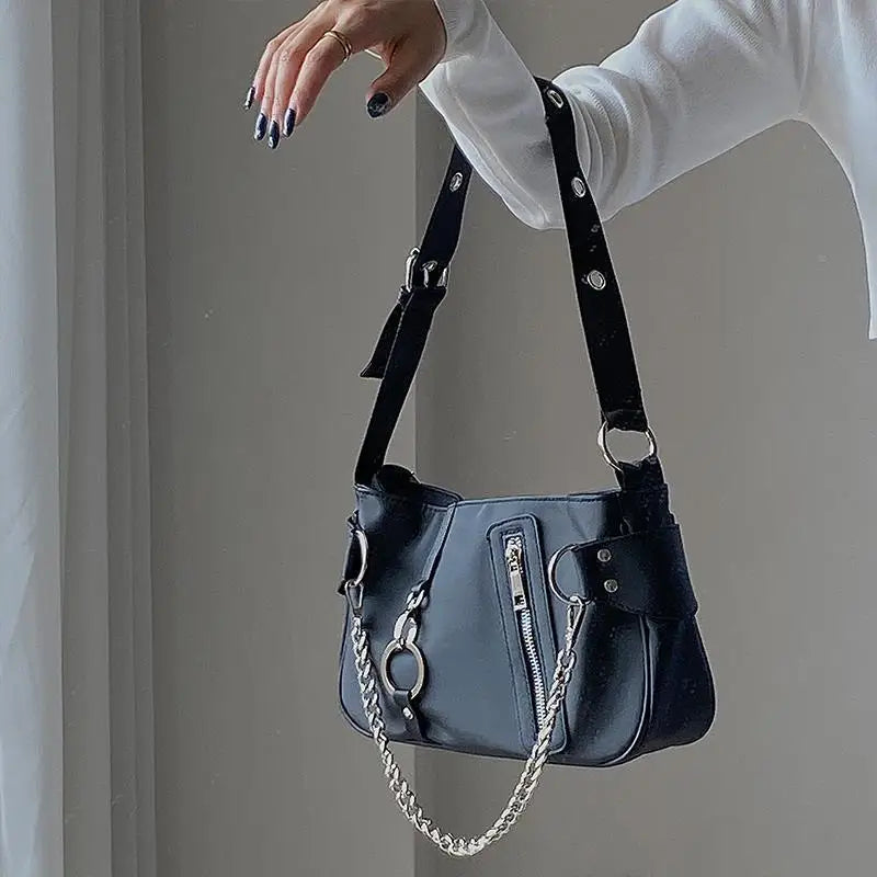 Chains Style Nylon Handbag Streetwear All-match Shoulder Bag