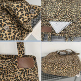 Vintage Leopard Shoulder Bag Canvas Tote Large Capacity Handbag