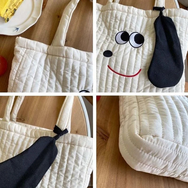 Women Shoulder Bags Cartoon Embroidery Large Capacity Tote Bag
