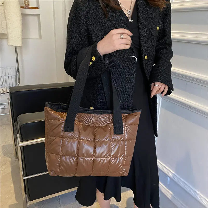Thread Shoulder Bags Large Capacity Handbags Winter Daily Totes Female