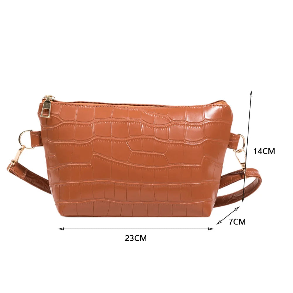 Women Shoulder Bags PU Leather Handbag Purse Lady Zipper Small Casual Messenger