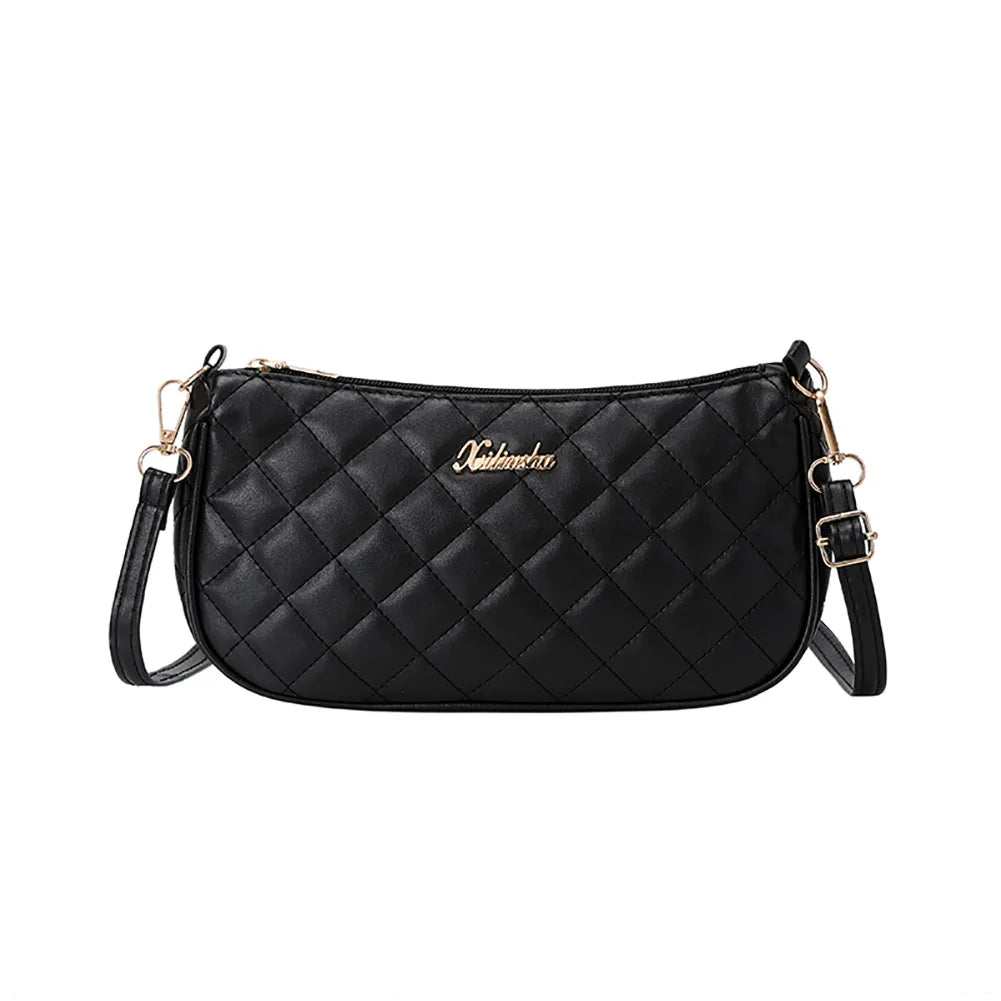 Lattice Style PU Leather Shoulder Bag
