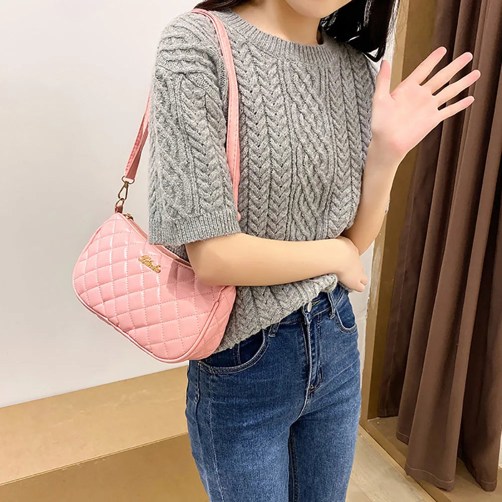 Lattice Style PU Leather Shoulder Bag