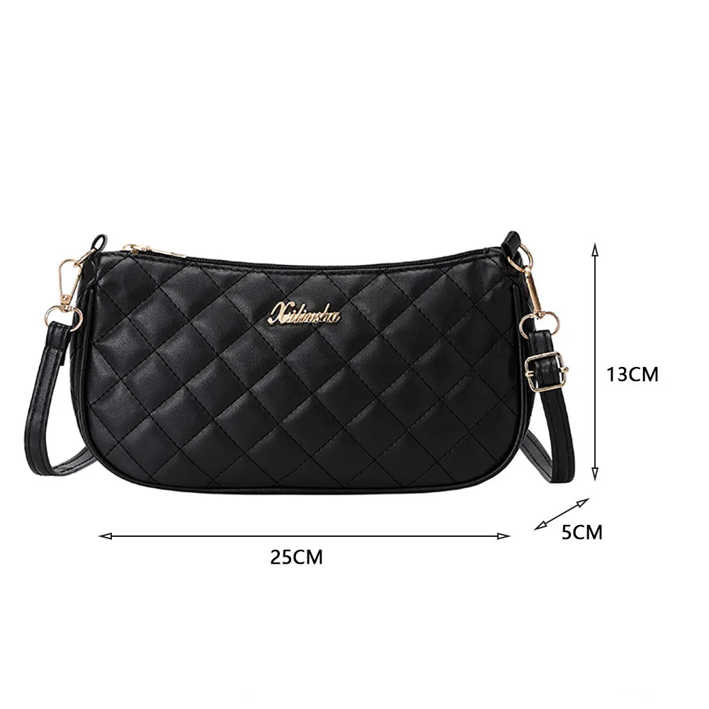 Lattice Style PU Leather Shoulder Bag