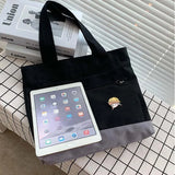 Harajuku Retro Canvas Shoulder Bag Large Capacity Zipper Totes Shopper Travel