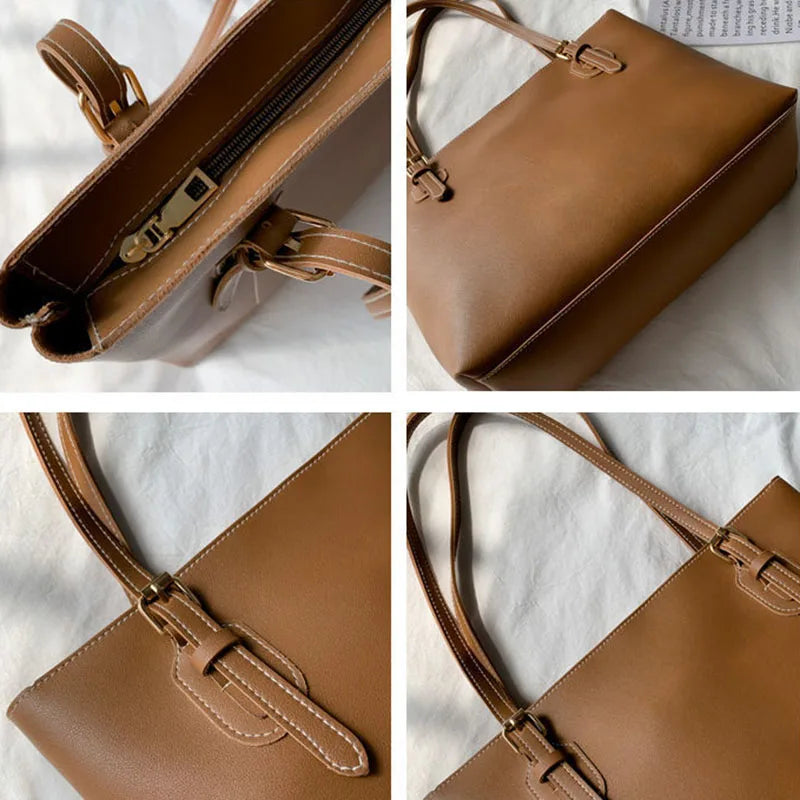 Women Shoulder Bags Large Capacity Handbags PU Leather Totes Vintage