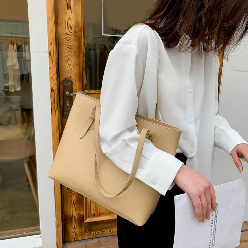 Women Shoulder Bags Large Capacity Handbags PU Leather Totes Vintage