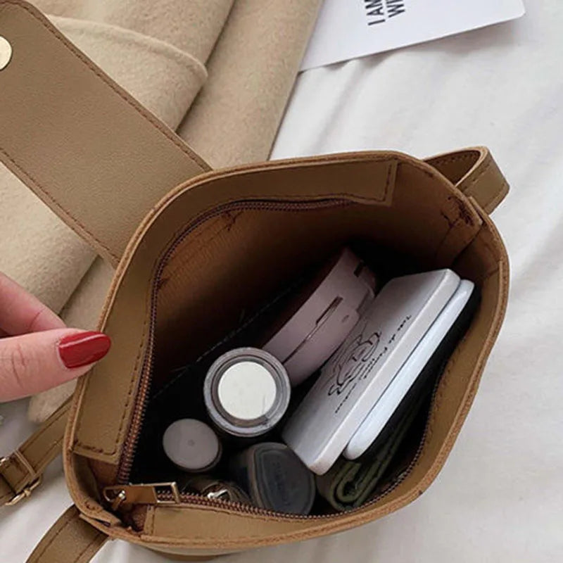 Women Shoulder Bags Large Capacity Handbags PU Leather Totes Vintage