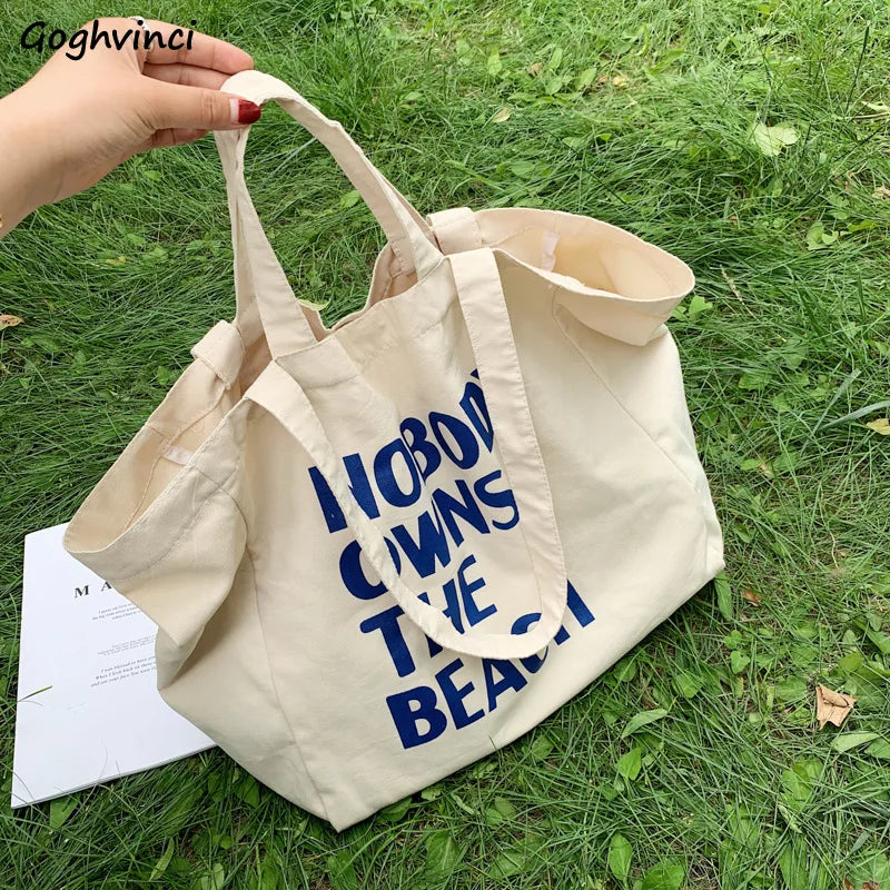 Canvas Tote Bag Women Shoulder Bags Student Casual Large Capacity