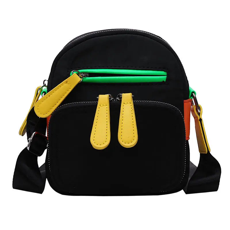 Women Shoulder Bags Nylon Mini School Bag Crossbody Patchwork Students All-match