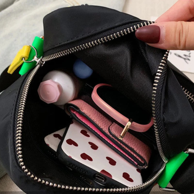 Women Shoulder Bags Nylon Mini School Bag Crossbody Patchwork Students All-match