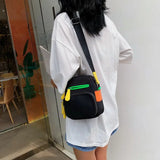 Women Shoulder Bags Nylon Mini School Bag Crossbody Patchwork Students All-match