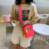 Women Shoulder Bags Nylon Mini School Bag Crossbody Patchwork Students All-match