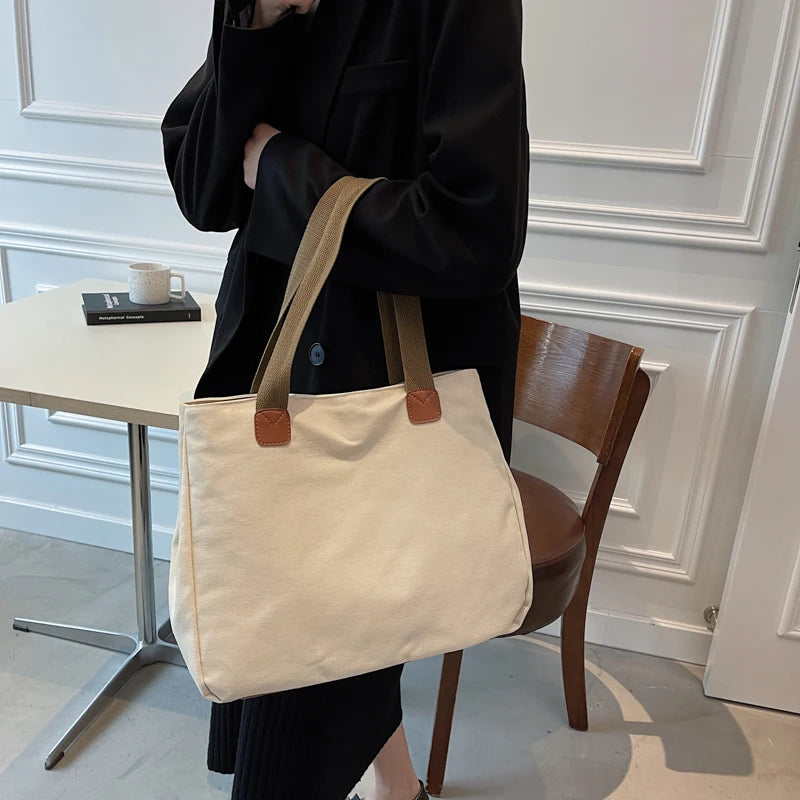 Canvas Shoulder Bag Large Capacity All-match Totes Casual Handbags