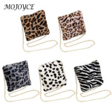 Soft Fur Leopard Print Shoulder Bag for Women Traveling
