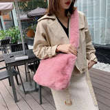 Soft Lovely Large Capacity Faux Fur Shoulder Bag