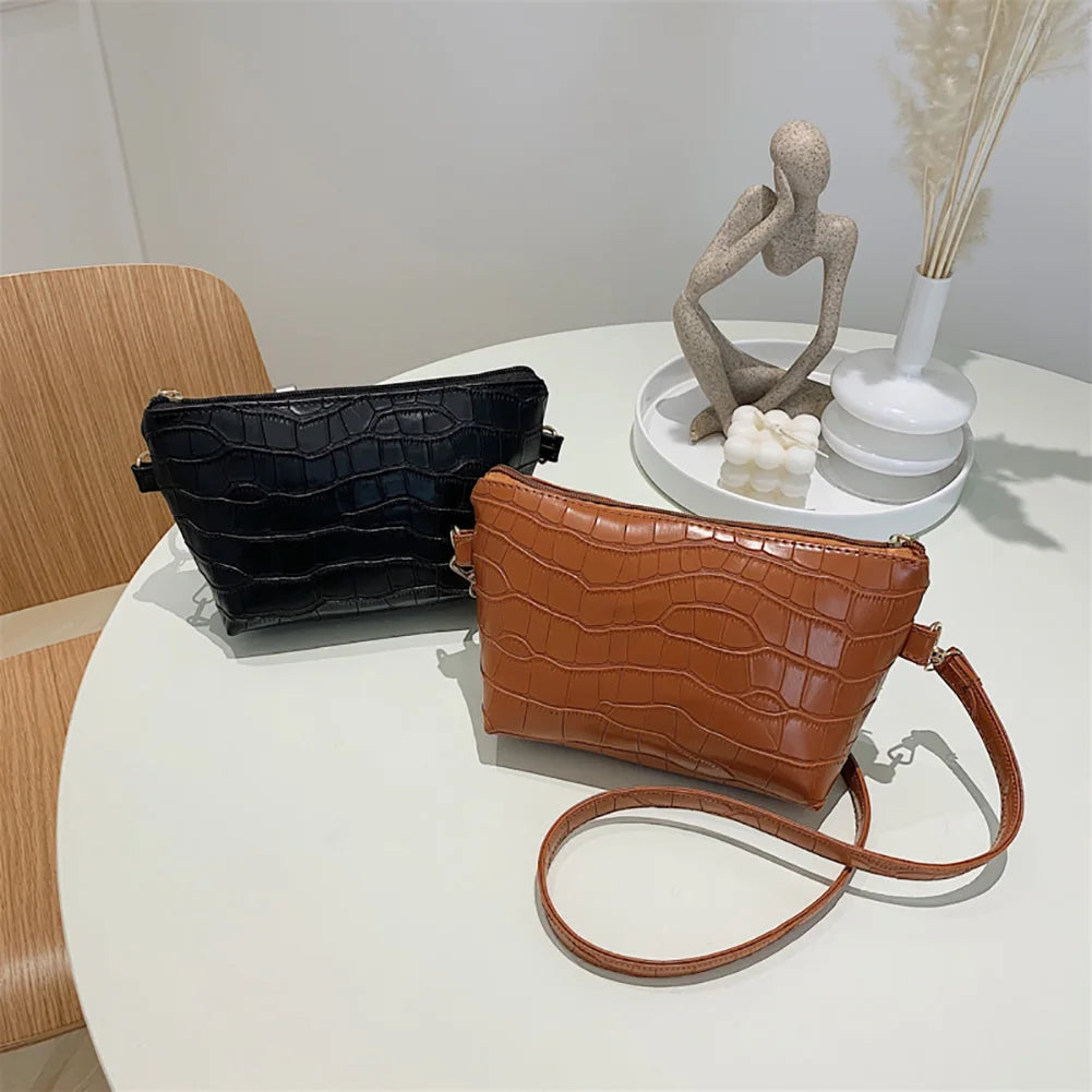 Women Shoulder Bags Stone Pattern Underarm Bags Ladies Classic Crossbody Bag