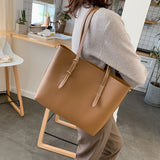 Shoulder Shopping Bags PU Leather Handbag Ladies Large Capacity Tote Handbags