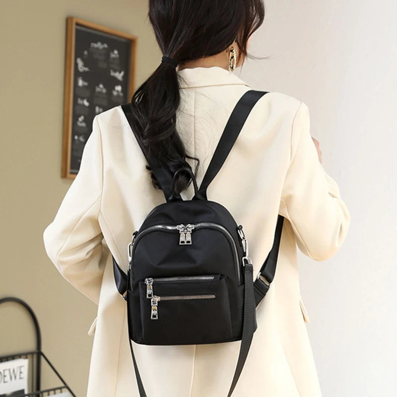 Women Small Nylon Backpack Anti-Theft Travel Hiking Shoulder Bag